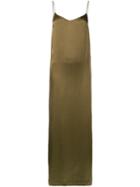Ganni Long Slip Dress, Women's, Size: Medium, Green, Viscose