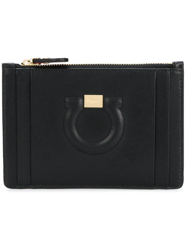 Salvatore Ferragamo Gancini Wristlet Pouch - Black