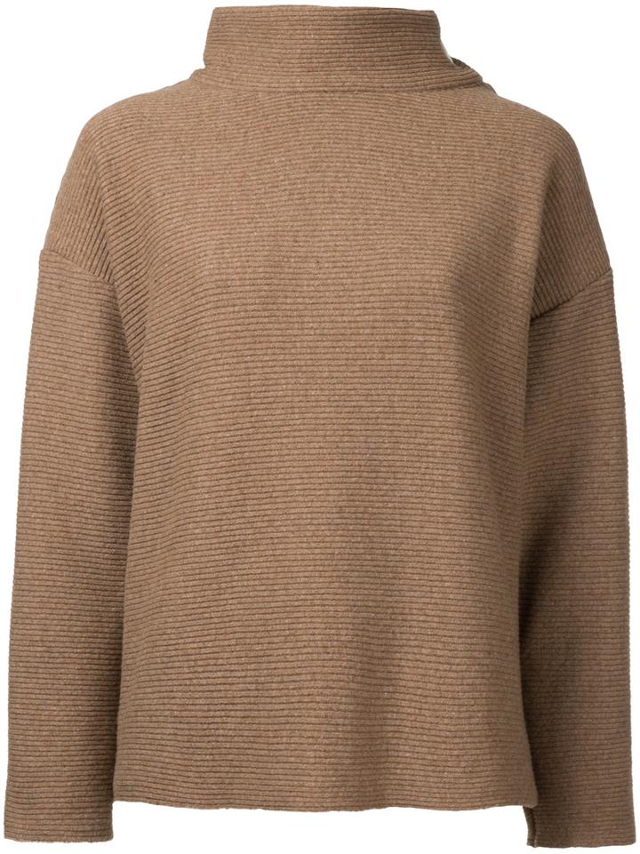 Osakentaro - Roll Neck Jumper - Women - Wool - M, Brown, Wool
