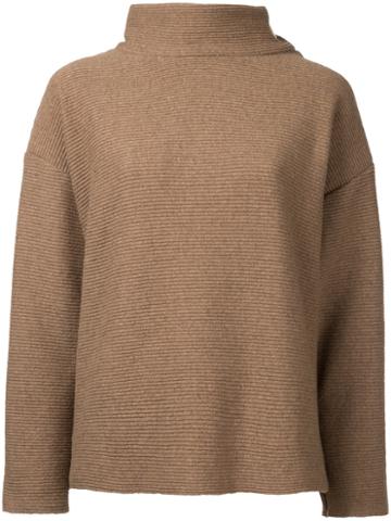 Osakentaro - Roll Neck Jumper - Women - Wool - M, Brown, Wool