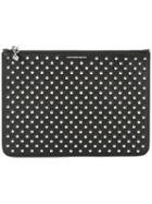 Alexander Mcqueen Studded Clutch, Women's, Black, Leather