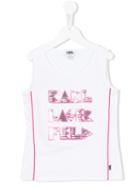 Karl Lagerfeld Kids Logo Print Tank Top, Girl's, Size: 10 Yrs, White