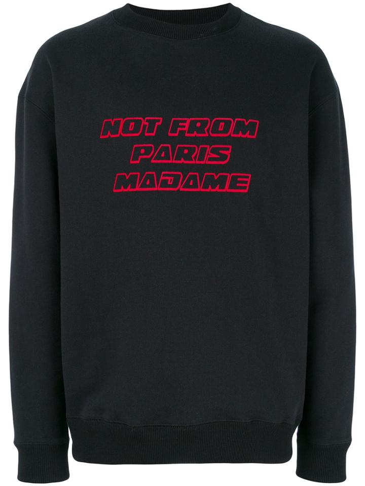 Drôle De Monsieur Slogan Sweatshirt - Black