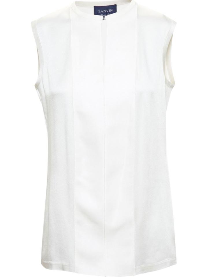 Lanvin Sleeveless Blouse, Women's, Size: 38, Nude/neutrals, Triacetate/viscose