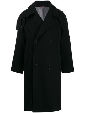 Indice Studio Double-breasted Trench Coat - Black