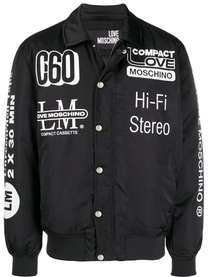 Love Moschino Printed Bomber Jacket - Black