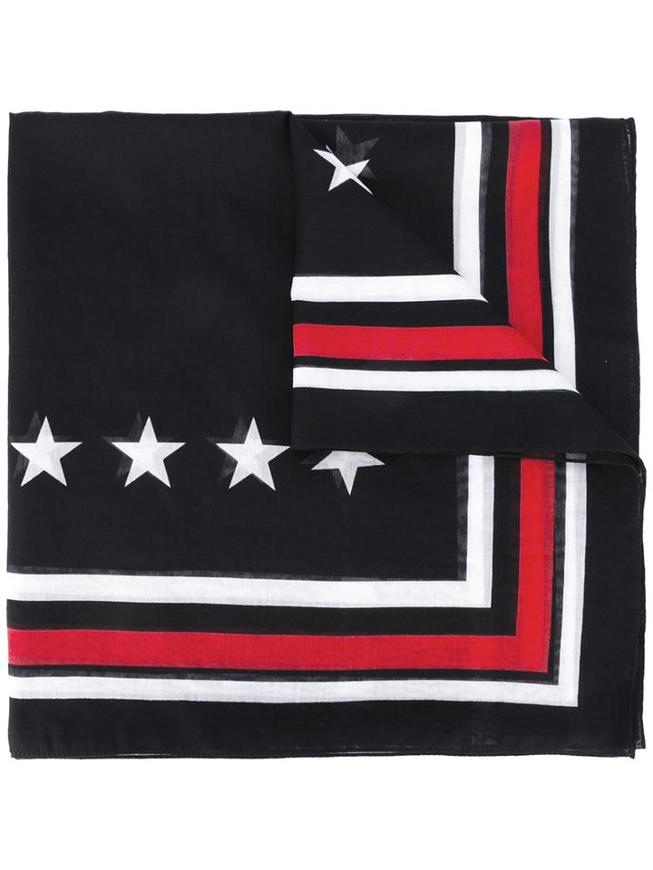 Givenchy - Star Print Scarf - Women - Silk/cotton - One Size, Black, Silk/cotton