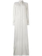Lanvin - Long Striped Shirt - Women - Silk - 38, White, Silk