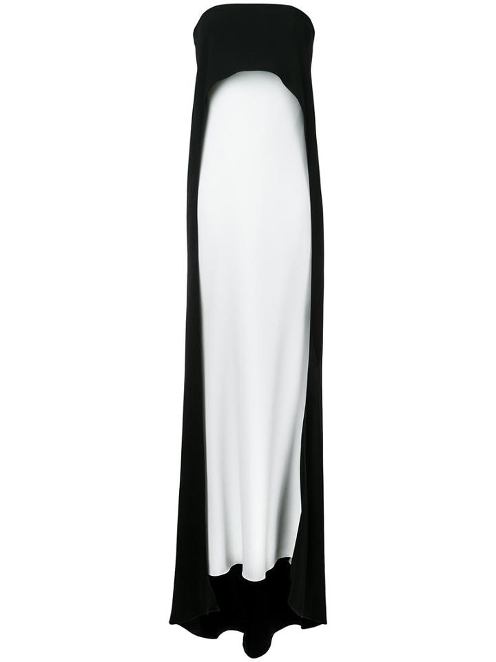 Isabel Sanchis - Contrast Maxi Dress - Women - Polyester/triacetate/viscose - 40, Black, Polyester/triacetate/viscose
