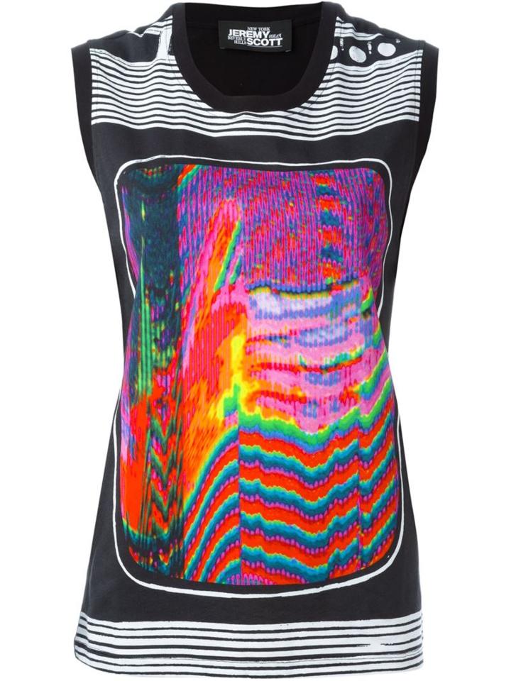 Jeremy Scott Tv Screen Print Tank, Women's, Size: Xs, Black, Cotton