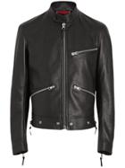Burberry Zip Detail Leather Jacket - Black