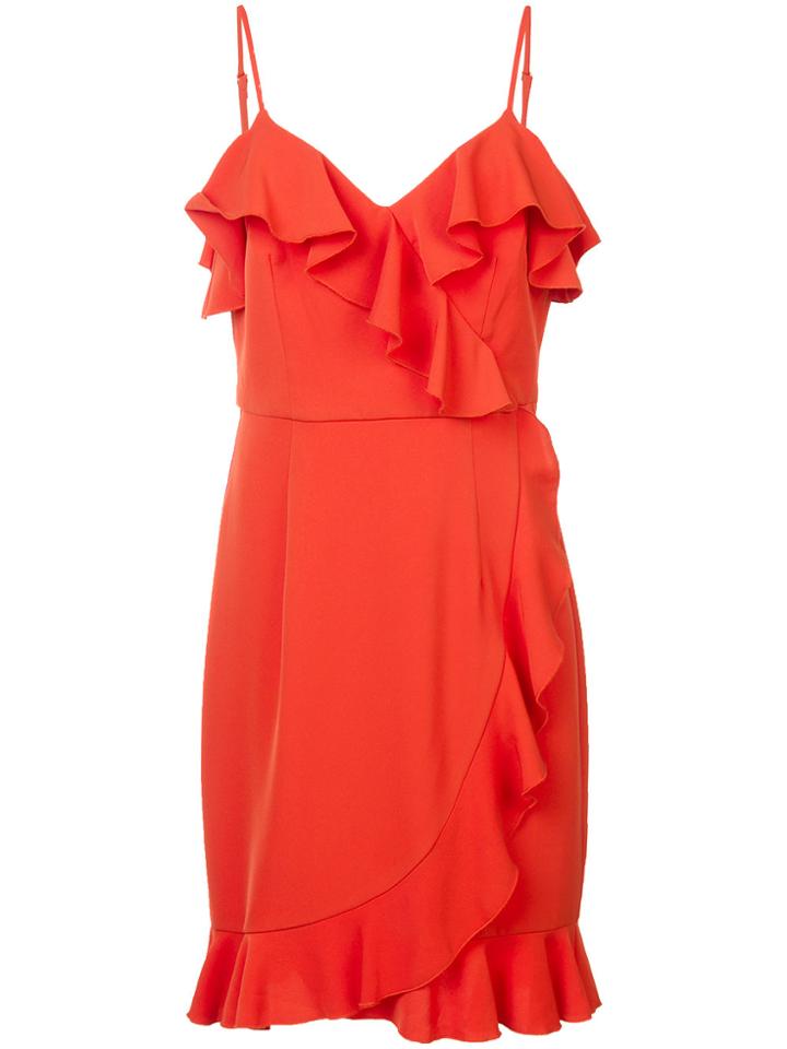 Trina Turk Ruffle Trim Dress - Red