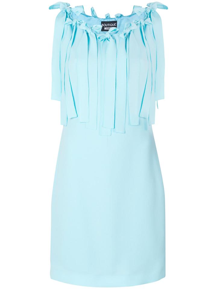 Boutique Moschino Bow Applique Shift Dress - Blue