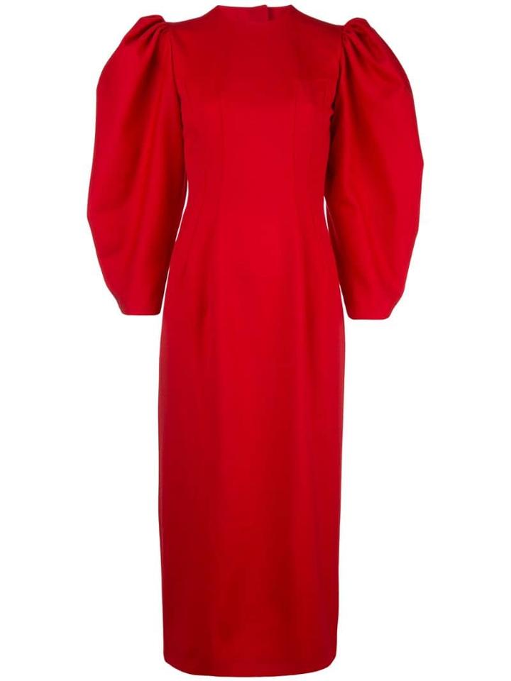 Sara Battaglia Open-back Midi Dress - Red