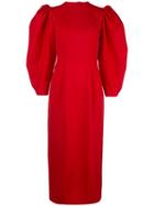 Sara Battaglia Open-back Midi Dress - Red