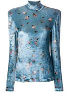 Philosophy Di Lorenzo Serafini Floral Print Turtleneck Jumper - Blue