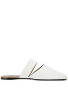 Plan C Round Toe Mules - White