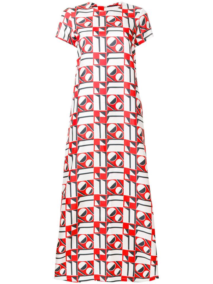 La Doublej Long Length Patterned Swing Dress - Red