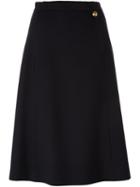Maison Margiela Mid-length A-line Skirt, Women's, Size: 38, Black, Silk/cotton/wool