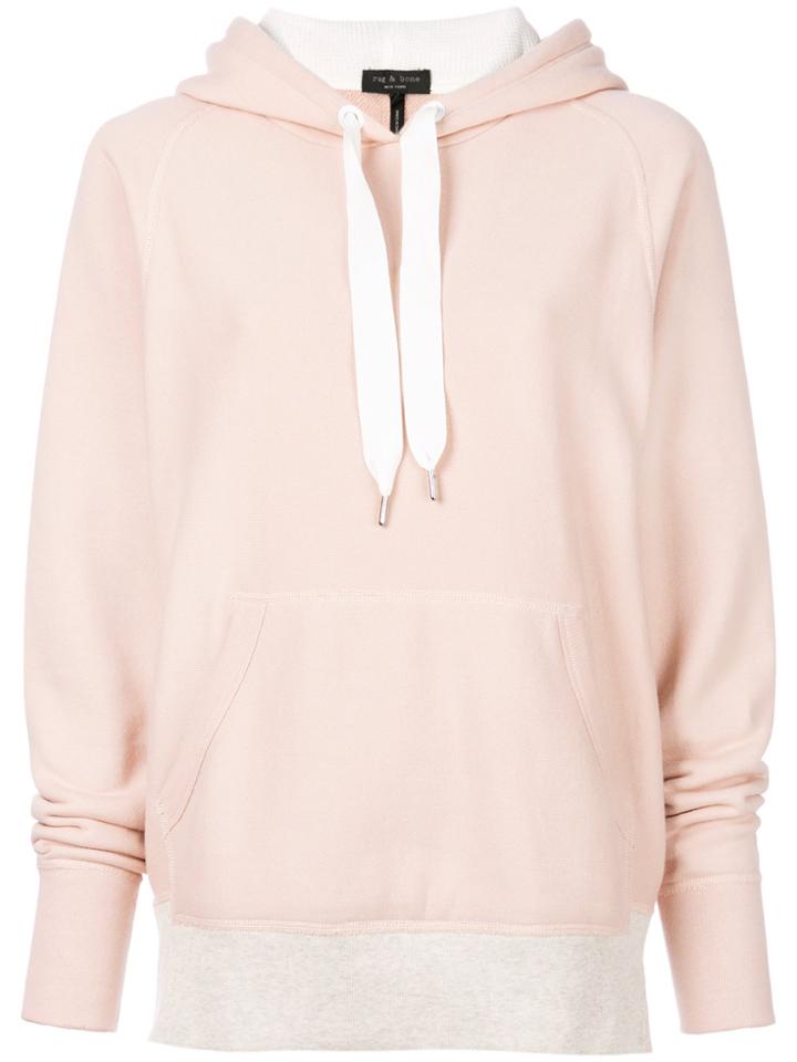 Rag & Bone Contrast Tie Hoody - Pink & Purple