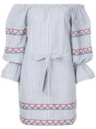 Suboo Maya Striped Off The Shoulder Mini Dress - Blue