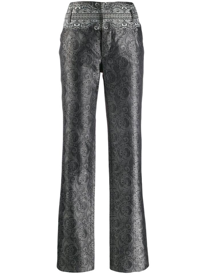 Balenciaga Pre-owned 2000s Paisley Printed Slim-fit Trousers - Grey