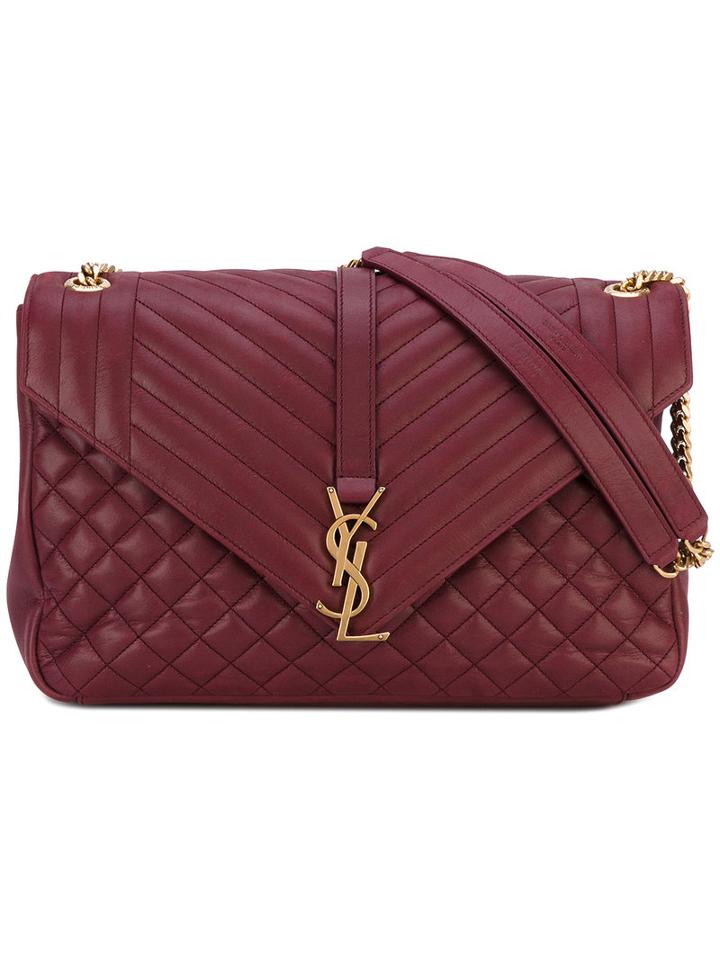 Saint Laurent - Large Monogram Envelope Bag - Women - Calf Leather - One Size, Red, Calf Leather