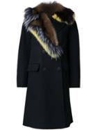 Ermanno Scervino Fur Collar Coat - Black