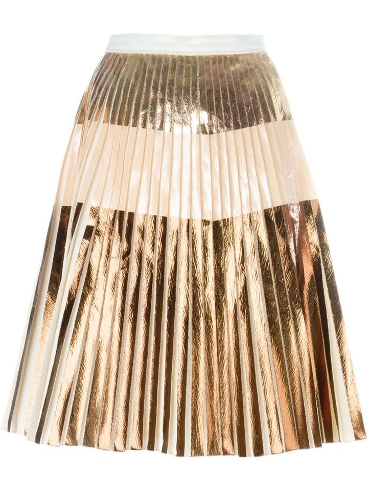 Proenza Schouler Pleated A-line Skirt, Women's, Size: 4, Pink/purple, Polyester/acetate/viscose/silk
