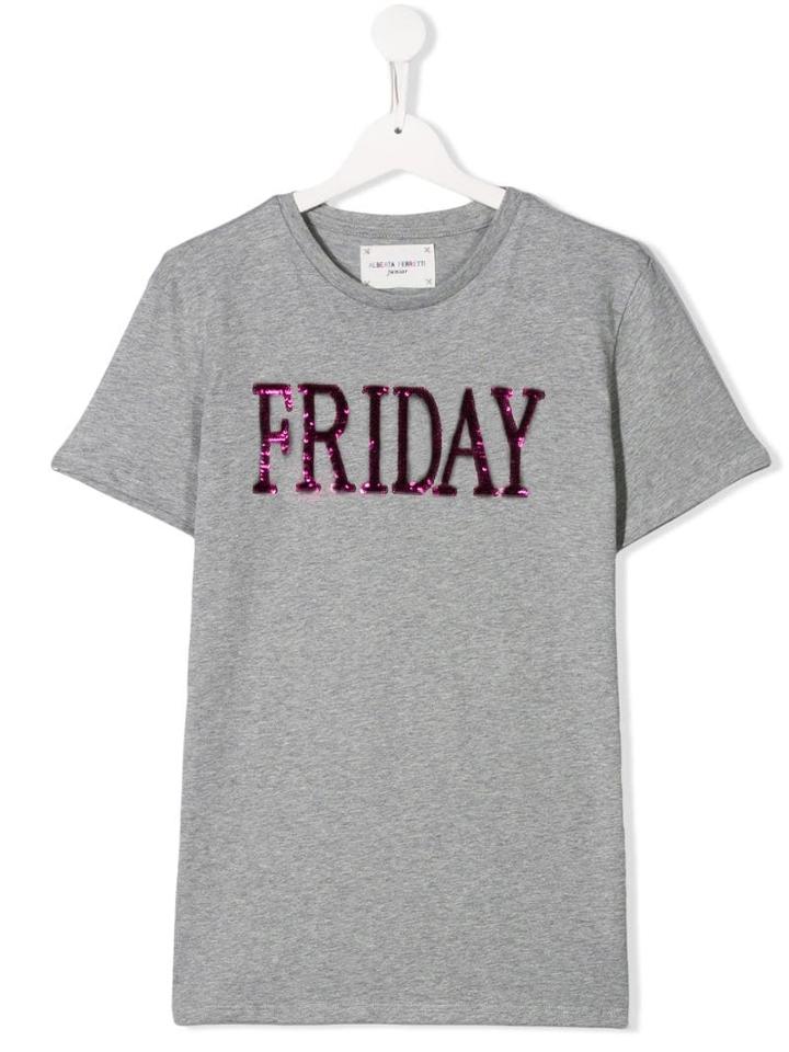Alberta Ferretti Kids Logo T-shirt - Grey