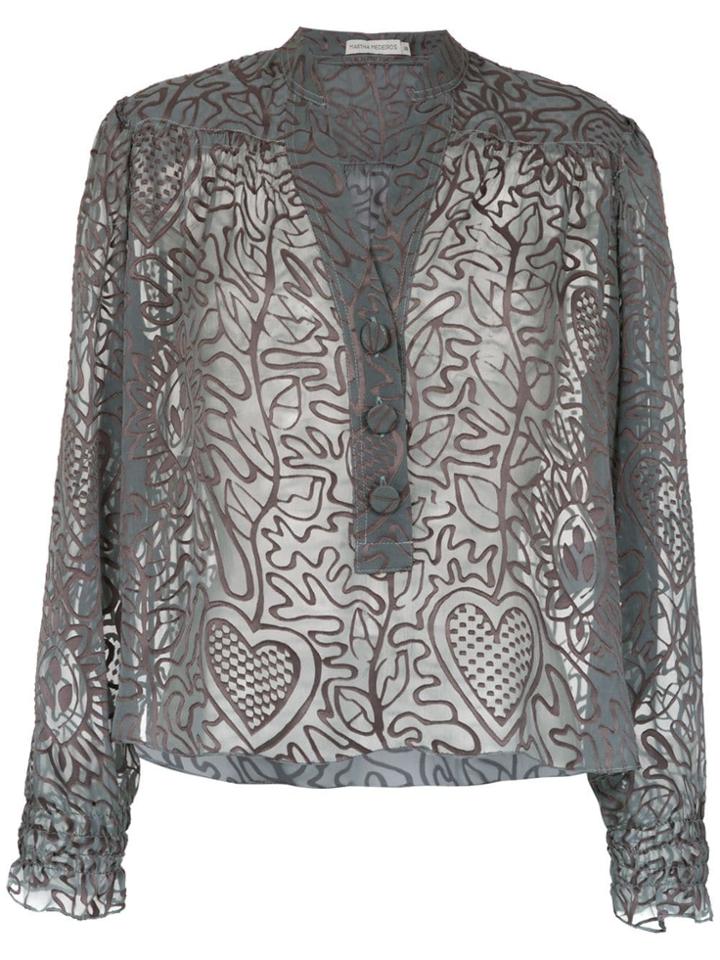 Martha Medeiros Button Blouse - Grey