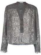 Martha Medeiros Button Blouse - Grey