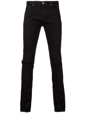 Wvm Knee Ripped Skinny Jeans, Men's, Size: 30, Black, Cotton/polyurethane/buffalo Leather