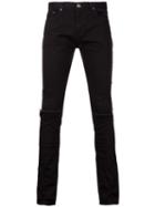 Wvm Knee Ripped Skinny Jeans, Men's, Size: 30, Black, Cotton/polyurethane/buffalo Leather