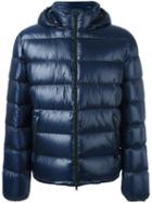 Herno Hooded Padded Jacket, Men's, Size: 52, Blue, Polyamide/spandex/elastane/feather Down