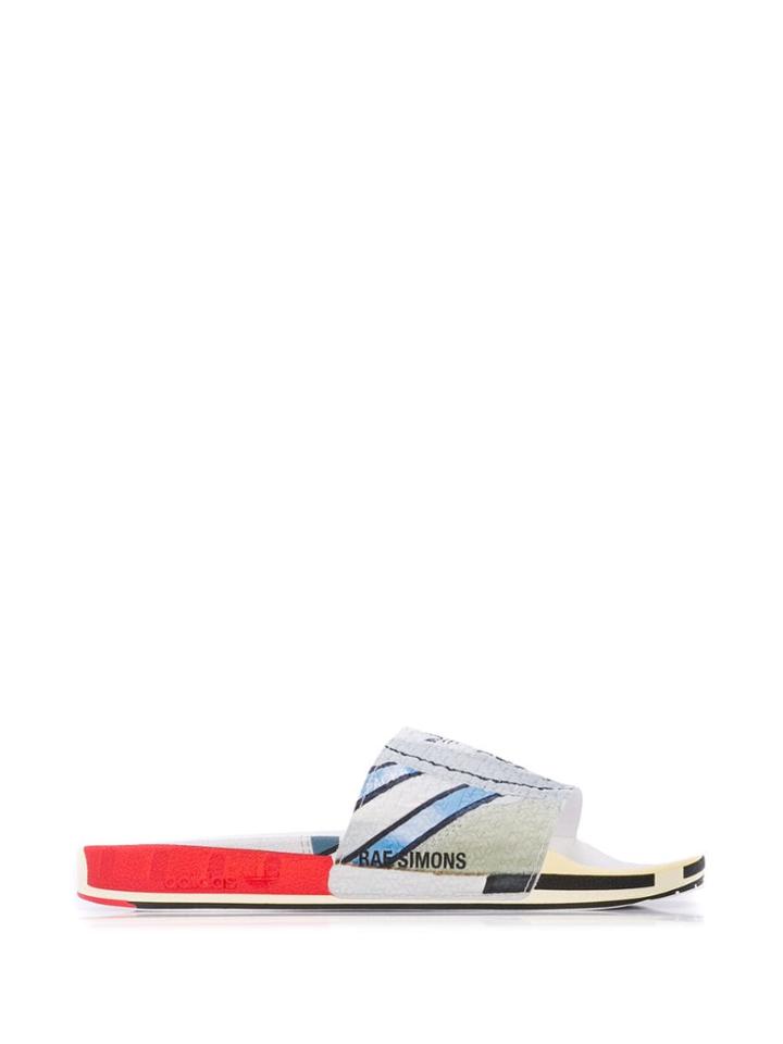 Adidas By Raf Simons Logo Slip-on Slides - White