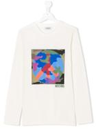Moschino Kids - Peace Printed Longsleeved T-shirt - Kids - Cotton/spandex/elastane - 14 Yrs, White