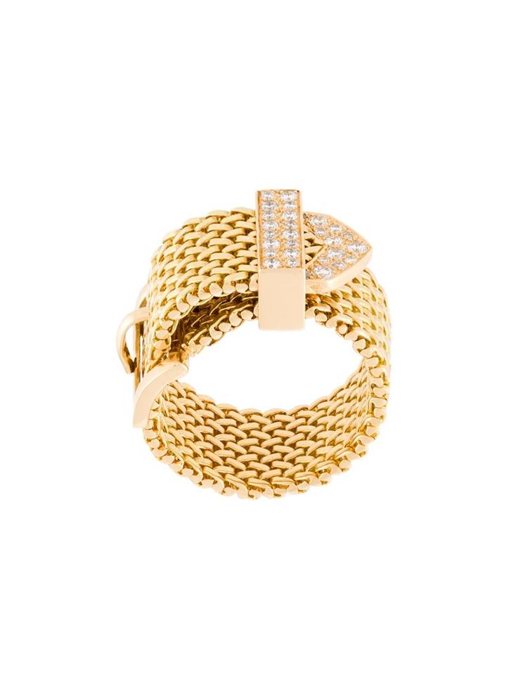 Aurelie Bidermann 'polonaise' Couture Diamond Ring, Women's, Metallic