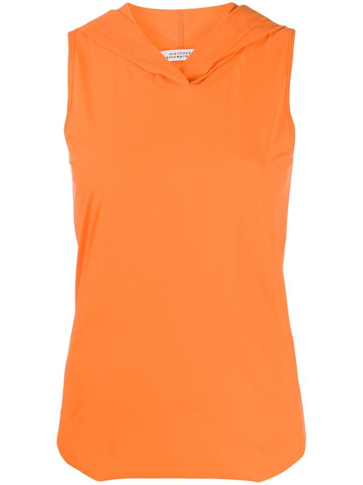 Dorothee Schumacher Sleeveless Jersey Hoodie - Orange