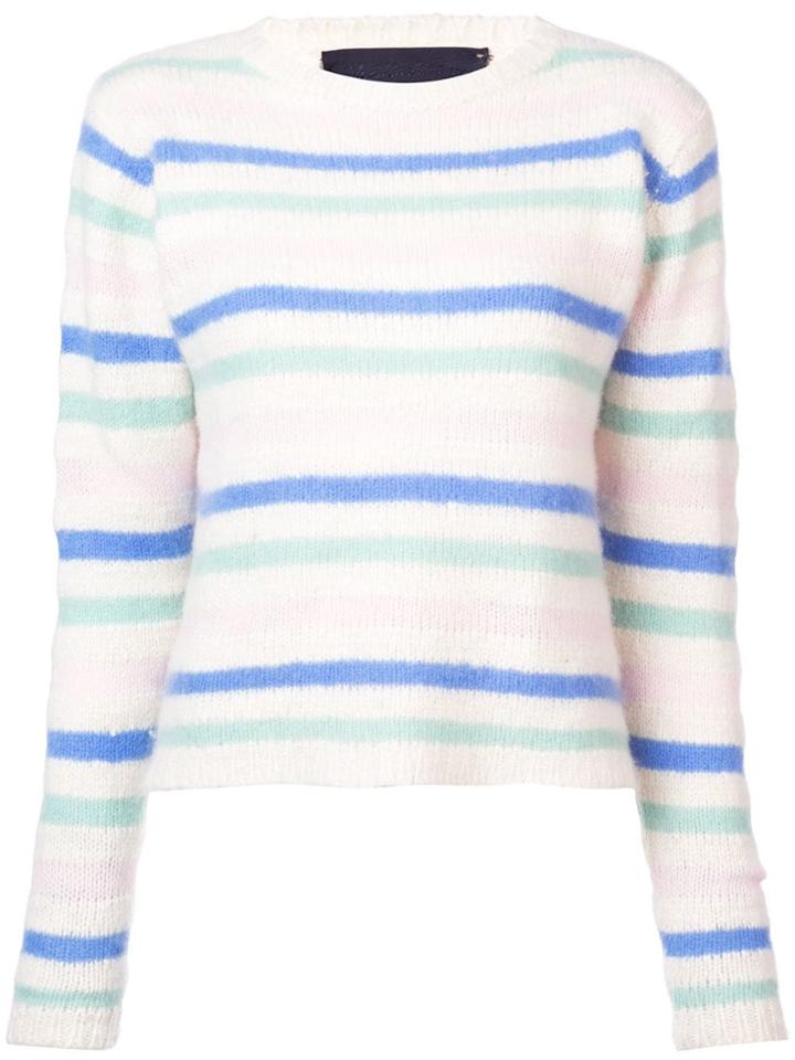 The Elder Statesman Cashmere Mixed Stripe Jumper - White