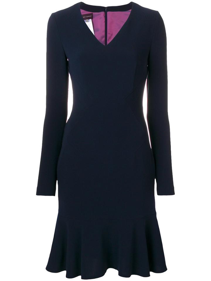 Talbot Runhof Peplum Dress - Blue