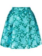 Msgm Roses Jacquard Skirt - Green