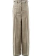 Rokh Houndstooth Wide Leg Trousers - Nude & Neutrals