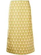 La Doublej Geometric Pencil Skirt - Yellow & Orange