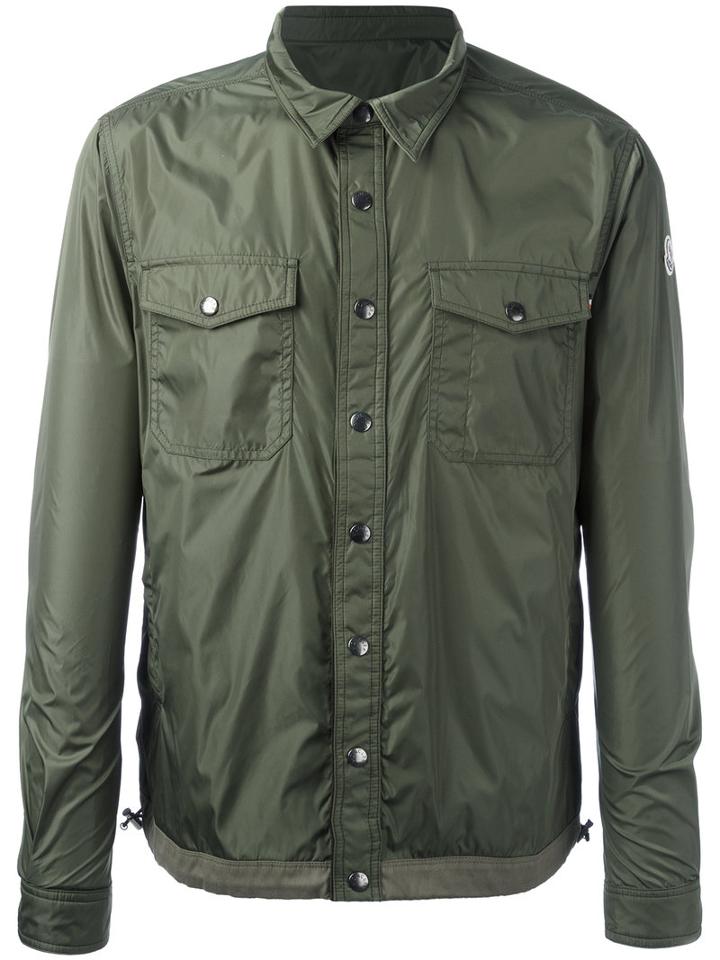 Moncler Trionphe Shirt Jacket, Men's, Size: 2, Green, Cotton/polyamide
