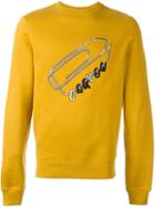 Carven 'carven' Printed Sweater, Men's, Size: Small, Yellow/orange, Cotton/modal