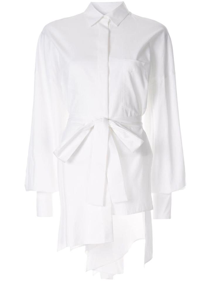 Enföld Belted Asymmetric Shirt - White
