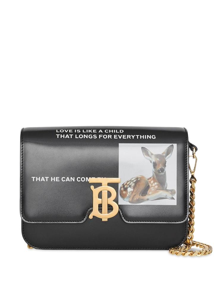Burberry Small Montage Print Tb Crossbody Bag - Black
