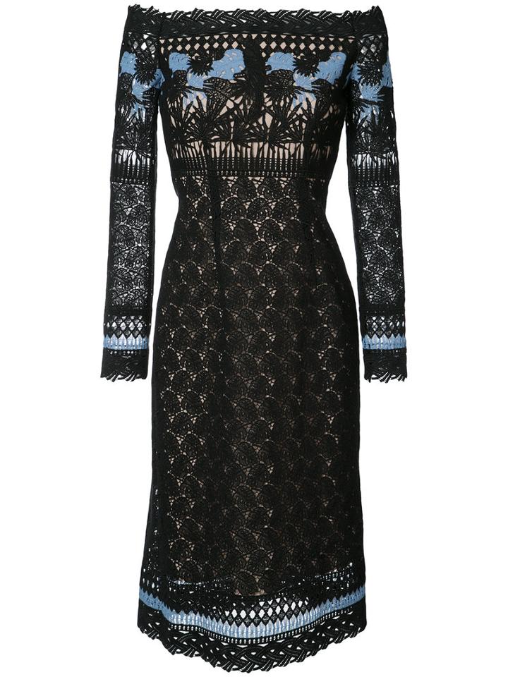 Yigal Azrouel - Bird Garden Guipure Dress - Women - Polyester - 4, Black, Polyester