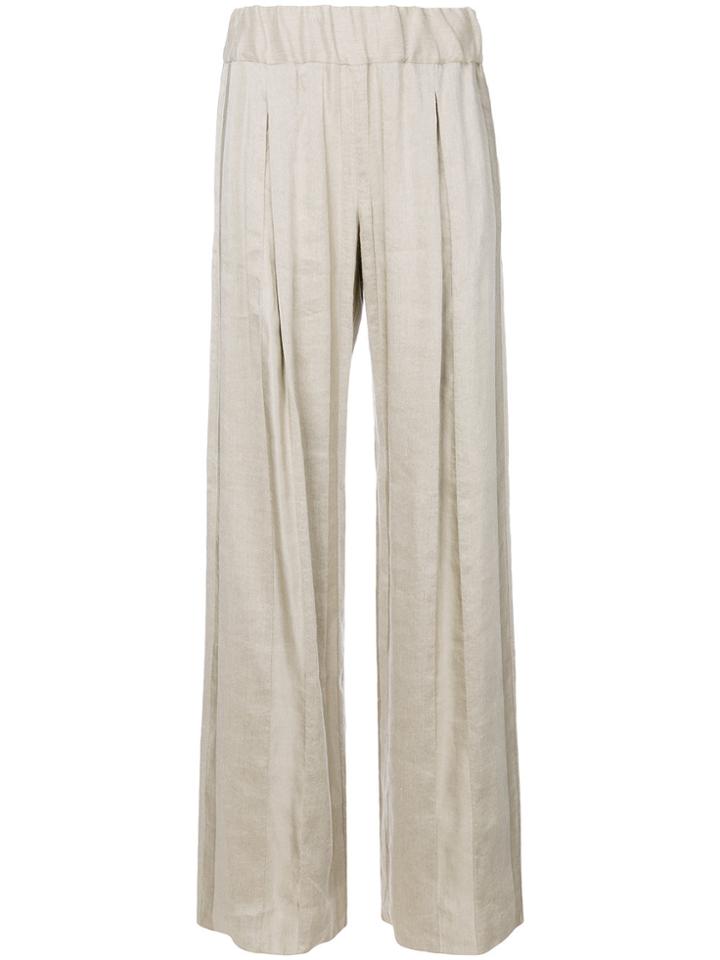Giorgio Armani Pleated Wide-leg Trousers - Nude & Neutrals